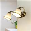 Licht-Erlebnisse Applique da bagno regolabile con interruttore a levetta, luce a specchio, Art Nouveau, orientabile, bronzo, antiabbagliamento, vetro, 2 lampadine, E14, L:42 cm, lampada da parete a specchio