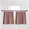PONY DANCE Tende Corte Oscuranti per Interni Tende Termiche per Finestre Piccole 2 Pezzi 140x120 CM Curtains Rosa Selvatica Cucina con Passanti per Interni