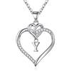 TINGN Collane con Iniziale a Cuore per Donne Ragazze, Collana con Ciondolo con Iniziale Y Cuore in Zirconi Cubici Placcati in Oro Bianco 14K Collane con Pendente a Cuore Delicato per Donne Ragazze