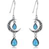 VONALA Orecchini a forma di mezzaluna 925 Argento Sterling Orecchini pendenti con nodo celtico e luna Orecchini pendenti con smeraldo Gioielli celtici Regali per donne, adolescenti e ragazze, 45*12mm