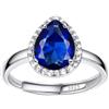 Bestyle Anello Donna Argento 925 Regolabile Pietra Turchese Portafortuna Forma Cuore
