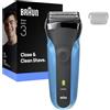 Braun Serie 3 Rasoio Elettrico Barba, Wet&Dry, Regolabarba Uomo, Rasoio Barba, 3 Lame Flessibili, Regolabarba Braun, Progettato in Germania, 310S, Blu