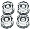 Dopro Set di 4 manopole metriche a 18 scanalature grosse stile paralume per chitarra elettrica manopole di controllo della velocità per PRS/LP/SG/Les Paul trasparenti con nero
