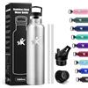 KollyKolla Borraccia Acciaio Inox 1 litro, Bottiglia Termica senza BPA, Borraccia Termica con Cannuccia, Isolamento Termico a Doppia Parete, Riutilizzabile, per Ufficio,Ciclismo, Palestra, Corsa