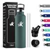 KollyKolla Borraccia Termica 750ml, Borraccia con CannucciaBorraccia con Cannuccia, senza BPA, Bottiglia Acciaio Inox, Isolamento Termico a Doppia Parete, senza Perdite, per Lavoro, Viaggio, Gym