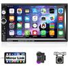 Podofo Autoradio 2 Din con Vivavoce Bluetooth, 7 Pollici Radio Stereo Auto con Schermo USB FM AUX TF Controllo del Volante Collegamento Mirror per Telefono Android/iOS + Telecamera Posteriore