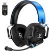 Vakedy Cuffia Gaming Wireless per PC, PS4, PS5, Mac, Switch Auricolare Gaming 2.4GHz USB con Microfono Bluetooth, Driver da 50mm, Batteria da 50 Ore, Bassa Latenza, Leggero (blu)