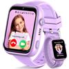 Fitnynxos 4G Smartwatch Bambini con Chiamate e GPS, Orologio Smartwatch Bambini con Videochiamate, SOS, Chat Vocale, SMS, Modalità Scuola, Whatsapp, WiFi, SIM, IP68 Contapassi, Regalo Bambina, Viola