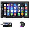 Podofo 2 Din Autoradio, Stereo Auto con Schermo da 7" Autoradio Touchscreen con Bluetooth Chiamata Vivavoce, USB, AUX, SD, Controllo del Volante, Android/IOS Mirror Link Lettore Multimediale per Auto