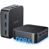 Blackview MP80 Mini PC N97 Intel 12th, 16GB DDR5 RAM (haut de gamme, bat DDR4 de 35%) 1TB M.2 SSD Mini Computer, Supporta Doppia LAN, 3 * HDMI, USB 3.0, WiFi 2.4/5G, 4K UHD, per Ufficio/Affari/Casa