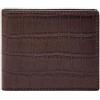 Fossil Derrick Set di portafogli in pelle o poliestere per uomo, 11.43 cm L x 1.91 cm W x 8.89 cm H, Marrone gelso