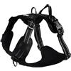 Bobby Rando Walk - Pettorina per cani Taglia XS, in Nylon Riflettente, Fibbie Regolabili a Chiusura Sicura, Facile da Indossare, Nero Girocollo 20-32 cm, Giropetto 36-43 cm
