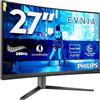 Philips Gaming Monitor 27M2C5200W 27 pollici, Curvo, 1920x1080, FHD, 280Hz, Fast VA Panel, 0.3ms MPRT, , (HDMI2x 2.0 DP 1x 1.4) Adaptive Sync, HDR10, Grigio Scuro