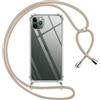 MyGadget Cover per iPhone 11 Pro Max - Custodia con Corda - Case con Cordino Trasparente Antiurto con Laccio | Tracolla - Practical Stylish - Bordeaux