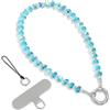 SURPHY Laccetto Cristalli per telefono,Cinturino da Polso in Cristallo,Bracciale Polso Donna,Cordino da Polso a Catena per iPhone, Borsa, Portafoglio,Portachiavi,Cristallo Blu Brillante