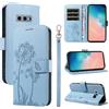Bravoday Cover per Samsung Galaxy S10e, Custodia in PU Pelle Portafoglio Flip Schede con Slot per Carte, Magnetica Antiurto Cover per Galaxy S10e, Azzurro