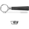 LELIT Bottomless Portafiltro LELIT57 - Include Filtri in Acciaio Inossidabile - Manico Classico - PLA570V - Argento/Marrone