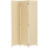 DRW Paravento con 3 fogli di carta intrecciata in beige