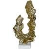 DRW Figura astratta in alluminio con base in marmo dorato 120x2x175 cm