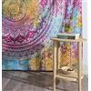 Popular Handicrafts Mandala hippie Bohemian Maditation - Arazzo da parete grande con mandala, motivo: regina indiana, motivo psichedelico e popolare, 134 x 203 cm
