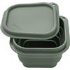 Fackelmann Contenitore per snack pieghevole, rotondo, salvaspazio, resistente al calore, da viaggio, 12,5 x 12,5 x 8 cm, verde fumo