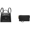 Fossil Donna Parker Borsa in pelle nera e pochette, Set