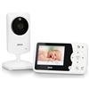 Alecto DVM-64 - Videocamera radio baby monitor (100% senza interferenze e private) con videocamera orientabile, visione notturna, funzione interfono, portata elevata, colore: Bianco
