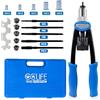 CCLIFE Rivettatrice Manuale per Inserti Filettati, Set con Mandrini M5 M6 M8 M10 M12 e 150 Dadi per Rivetti in Acciaio Inossidabile