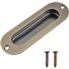 MiJunHD Maniglie da incasso a filo in acciaio inox per porte di armadi e mobili, color bronzo, 120 x 40 mm, maniglie rotonde, per porte interne e armadi