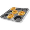 Gurlideo Mini vassoio per hamburger e pane, stampo antiaderente in acciaio al carbonio per hamburger, teglia grande da 9 tazze, per panini fatti in casa