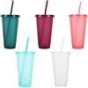 TSLBW 5Pcs Bicchieri in Plastica Bicchieri Colorati Acqua Bicchieri Che Bicchieri plastica Bicchieri riutilizzabili Colorati, riutilizzabili, infrangibili, Campeggio, Acqua, Birra, Impilabili