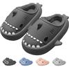 IDEINER Invernali Squalo Pantofole Donna Uomo Fodera di Peluche Termiche Squalo Ciabatte Memory Foam Shark Slides Slippers Impermeabile Antiscivolo Comode Calda Scarpe Adulti Nero Taglia 42/43