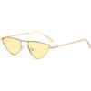 WDZAYXC Occhiali da sole Cat Eye con montatura in metallo per uomo e donna, protezione retrò UV400, oro/giallo