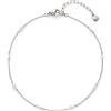 Jewels by Leonardo, cavigliera Ciao Navina, in acciaio inox color argento, fila di perle bianche a intervalli regolari lungo la delicata catena ad ancora, lunghezza 24-28 cm, 025017, Eine Grösse,