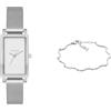 Skagen orologio da donna Hagen Lille in acciaio inossidabile color argento e bracciale Essential Waves, set