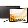 Samsung Galaxy Tab S8+, 12,4 pollici, 128 GB di memoria interna, 8 GB di RAM, Wi-Fi, tablet Android inclusa S Pen, Graphite, include 36 mesi di garanzia del produttore [esclusiva Amazon]