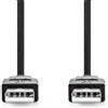 Nedis Cavo USB - USB 2.0 - Connettore USB-A - Connettore USB-A - 480 Mbps - Nichelato - 3.00 m - Rotondo - PVC - Nero - Etichetta