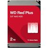 Western Digital WD Red Plus 2TB NAS Hard Disk Interno 3,5 - 5400 RPM, SATA 6 Gb/s, CMR, Cache da 64MB