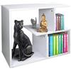 BAKAJI Libreria Bassa Scaffale 5 Ripiani in Legno Melaminico Tavolino Laterale Divano Design Moderno per Soggiorno Salotto Casa o Ufficio (Bianco)