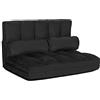 COSTWAY Divano Letto da Terra con 2 Cuscini, Divano Letto Pieghevole con Schienale Regolabile a 6 Livelli, Ideale per Camera da Letto e Soggiorno (Nero)