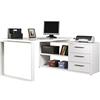 Composad | Scrivania della Linea DISEGNO con 3 Cassetti e 2 Vani, Scrivania Angolare con Cassetti e Libreria, (LxAxP) 170x75x140 cm, Colore Bianco Laccato, Made in Italy
