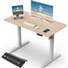 Homall Scrivania seduta in piedi elettrica 100 x 60 cm, scrivania da tavolo regolabile in altezza con presa USB, sistema anti-collaudo, pannello a 2 pulsanti, controllo a funzioni memorie, beige