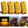 Biqing 4PCS 8-LED Indicatore di Direzione Laterale Ambra,3.8 Inch 12V/24V Indicatori Laterali Luci Anteriori Posteriori Indicatori di Luce Luci di Posizione Laterali per Trattore Camion SUV Barca