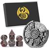 DND DADO Set di Roulette Dadi in Metallo DND, 6-in-1 Dado a Ingranaggio Spinner + 7 Dadi Poliedrici in Metallo D&D, Regalo DND con Scatola Regalo, Rpg, MTG, Giochi da Tavolo, Accessori per Giochi di Ruolo