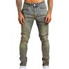 SWJGLITTR Jeans skinny a vita alta da uomo strappati gamba affusolata pantaloni in denim elasticizzati slim fit uomo jeans pantaloni, Blu 3., 46