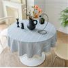 FANIVIN Tovaglia rotonda in cotone e lino per uso domestico Ideata per tavoli da pranzo e tavolini Lavabile in lavatrice blu Diametro 180cm