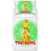 Bulabadoo Set Lenzuola Bambino - NOME Personalizzato - Giraffa - Bimbo - Bimbo - Bambina - Federa Cuscino - Lenzuolo letto - Idea regalo