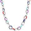 FREDDY Collana da Donna Rainbow Silver - Collana in Acciaio Inossidabile Ipoallergenico - Collezione Harmony - Design Elegante - Lunghezza 45 cm