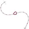 MILOR Bracciale tennis donna in Argento 925 placcato platino con zirconi bianchi e fucsia a cuore - Gioielli donna made in Italy - Regalo per Festa della mamma, compleanno, anniversario