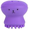 Agatige Spazzola per la pulizia del viso, spugna di silicone Rimozione del grasso esfoliante Spazzola per il viso in silicone per pulizia profonda(Viola)